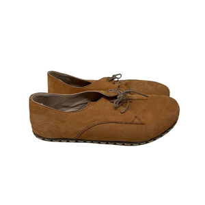 Nefes Handmade Men's Orange Suede Grounding Copper Earth Shoes Barefoot 10